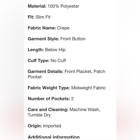 Signature Crepe Slim Fit Blazer
A New Day Midweight, Front Button, Patch Pocket - Picture 5 of 5